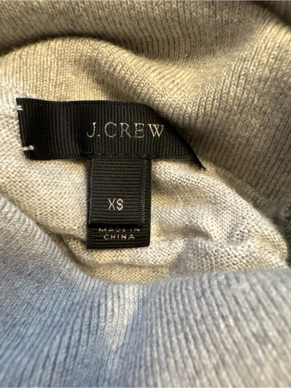 J. Crew Merino Wool Tippi Ruffle Turtleneck Sweater Heather Gray Zip Cuffs XS